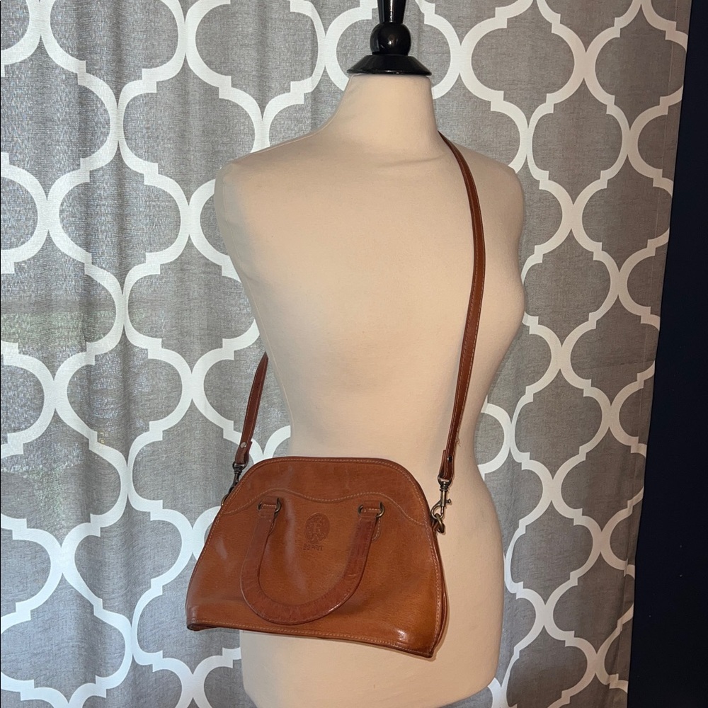 Vintage Esprit Brown Leather Crossbody Bag